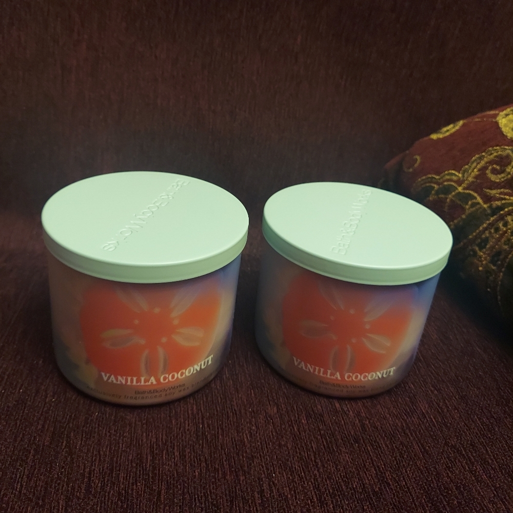 Vanilla coconut candles by bath and body works